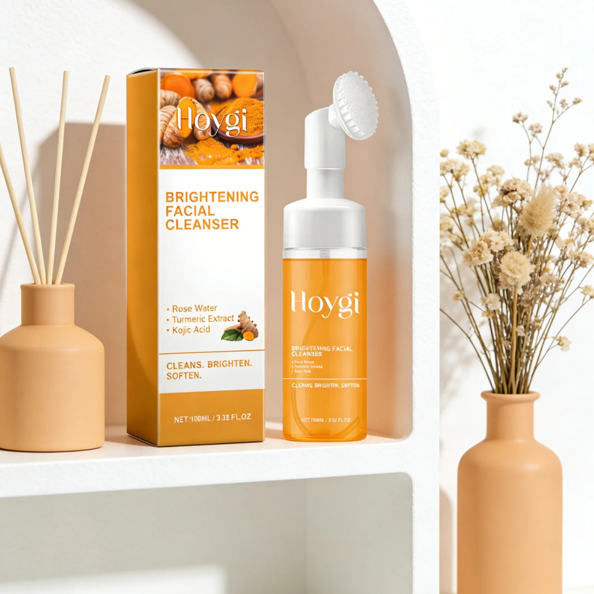 Hoygi – Nettoyant Éclat au Curcuma | Mousse Purifiante & Anti-Terne 100ml