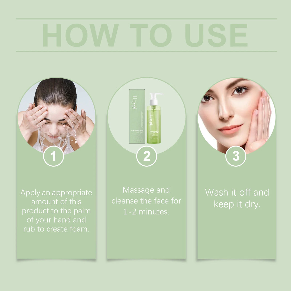 Hoygi Hyaluronic Acid Face Wash — Nettoyant Visage Doux & Hydratant
