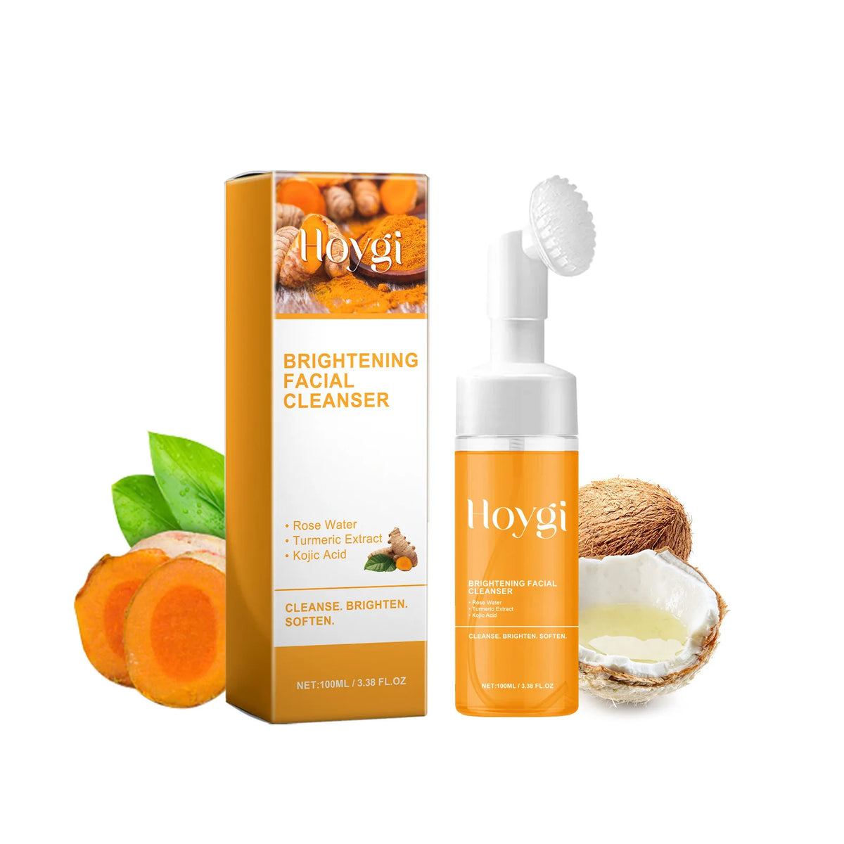 Hoygi – Nettoyant Éclat au Curcuma | Mousse Purifiante & Anti-Terne 100ml
