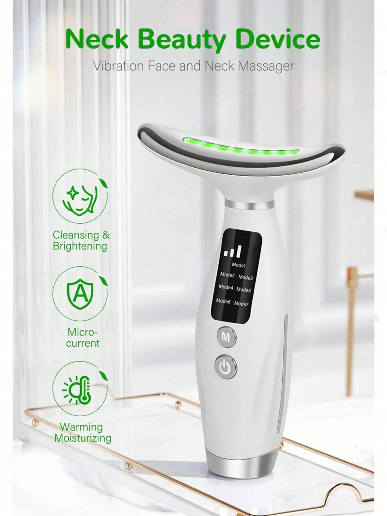 Appareil Beauté LED Lifting Visage & Cou – 7 Modes Couleur & 7 Vitesses, Raffermit & Rajeunit