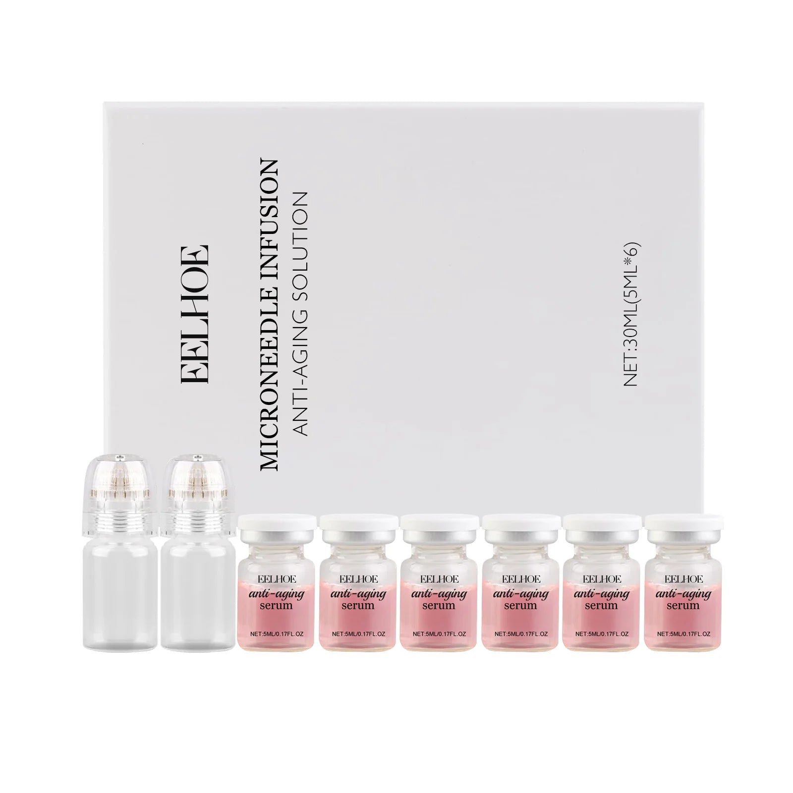 Kit Microneedling Coréen – 2 Rouleaux + 6 Ampoules Sérum Hydratant & Lissant