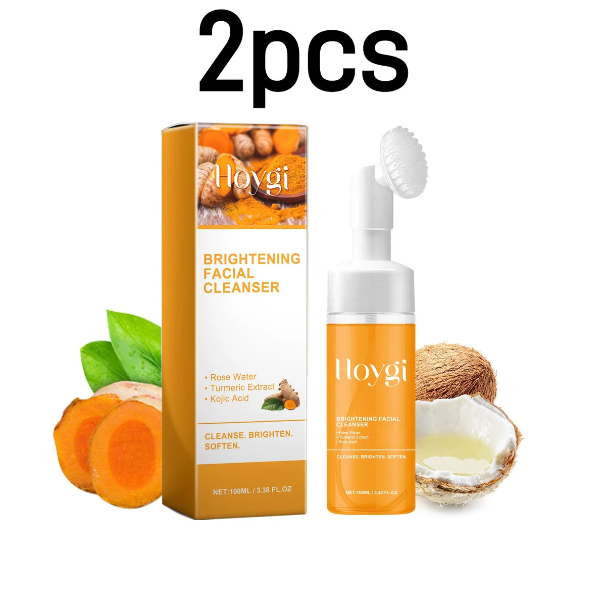Hoygi – Nettoyant Éclat au Curcuma | Mousse Purifiante & Anti-Terne 100ml