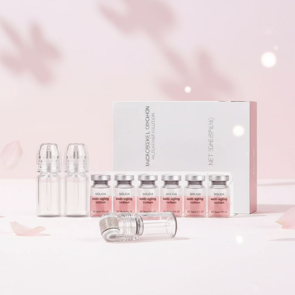 Kit Microneedling Coréen – 2 Rouleaux + 6 Ampoules Sérum Hydratant & Lissant